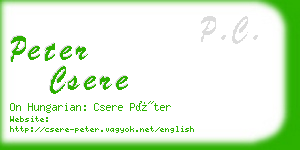 peter csere business card